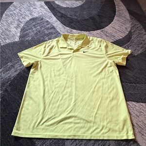 Nike Men's Vibrant Yellow Dri-Fit Golf Shirt